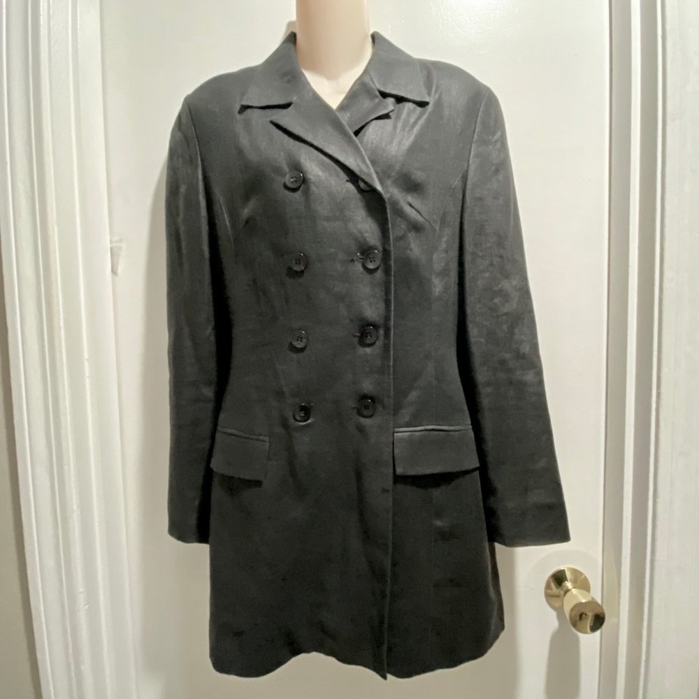 (6) - Women's ToTonko Linen Goth punk Preppy Double Breasted Blazer Jacket 4